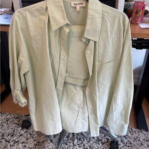 Djerf Avenue Light Green Button Down Shirt